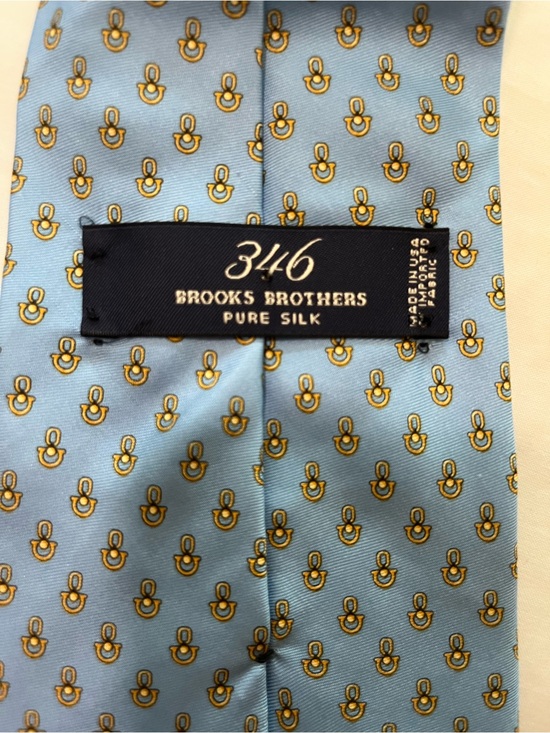 Brooks Brothers Other - Brooks Brothers Blue Silk Tie with Gold Paisley Motif